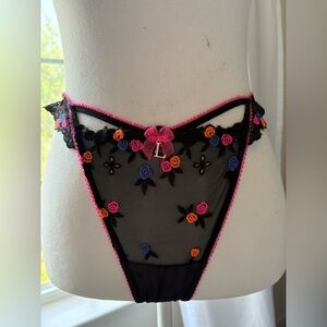 Flirty Black and Pink Mesh Panties with Colorful Accents - must bundle